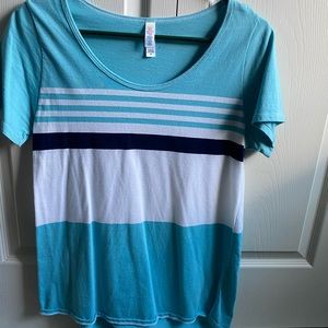 Teal/Navy/White Lularoe Classic T